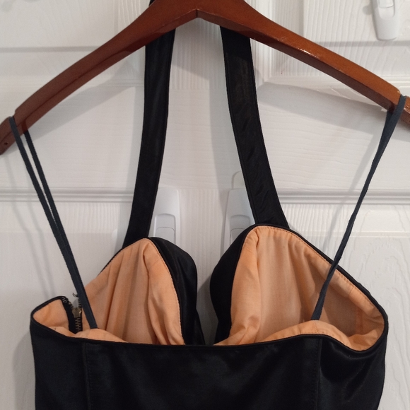 Marc Jacobs Black Satin Mini Halter Dress | 8 - Picture 8 of 16